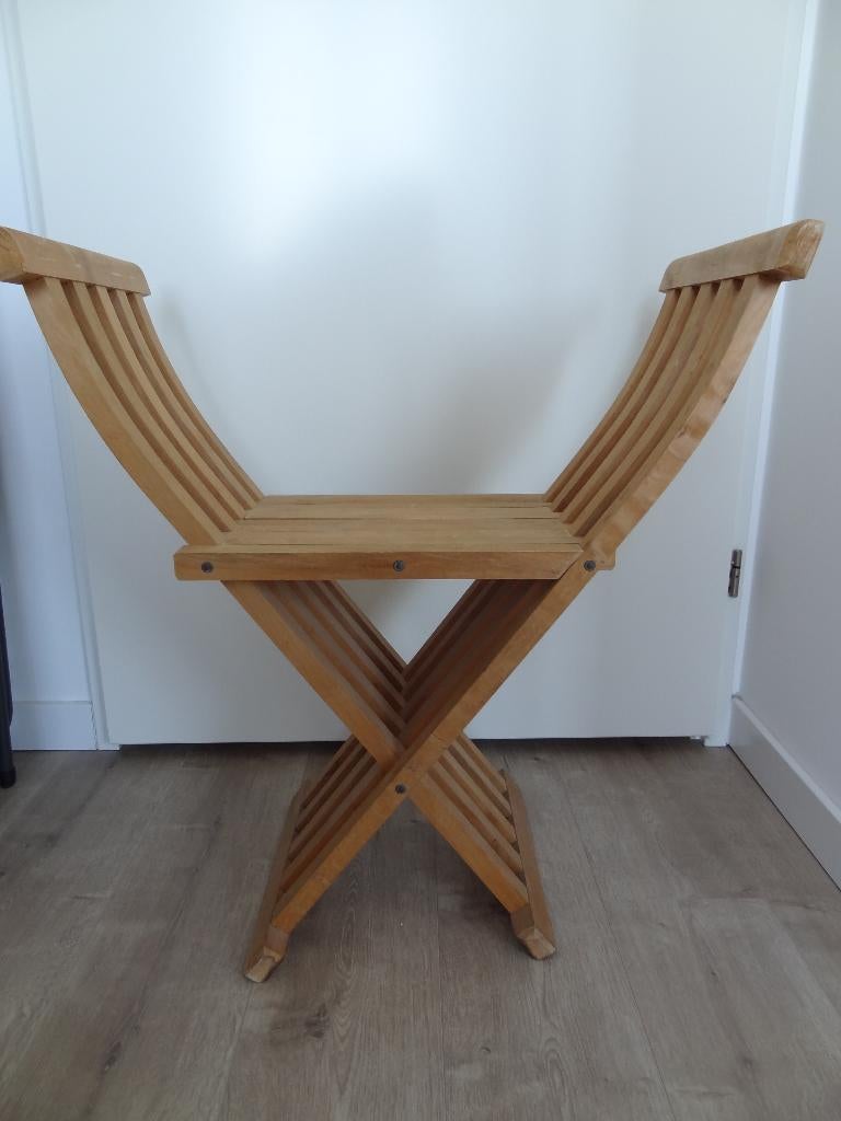 Opvouwbare Houten Bagagestandaard / Kofferrekje / Sidetable, Minder dan 55 cm, Gebruikt, Rechthoekig, Hout