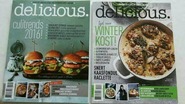 2 x Delicious kooktijdschriften, Ophalen of Verzenden, Zo goed als nieuw