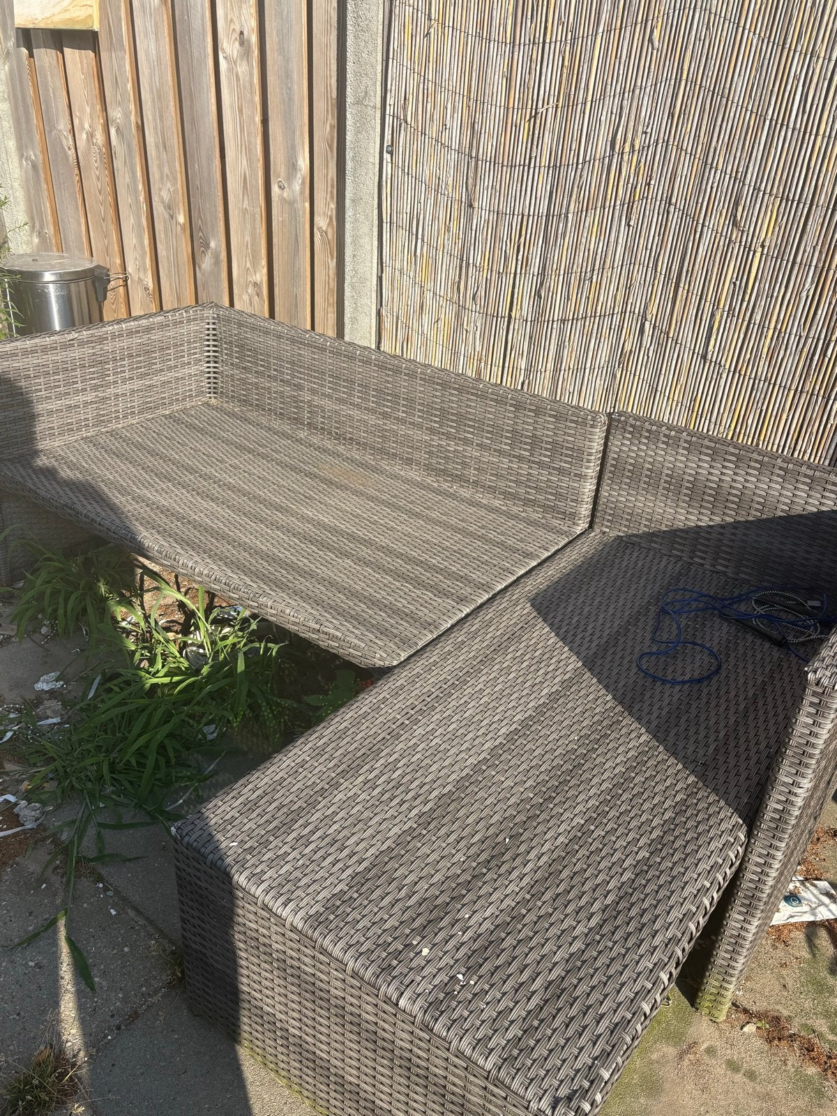 Terras loungeset - Wicker hoekbank, Tuin en Terras, Tuinsets en Loungesets, Gebruikt, 3 zitplaatsen, Ophalen of Verzenden, Loungeset