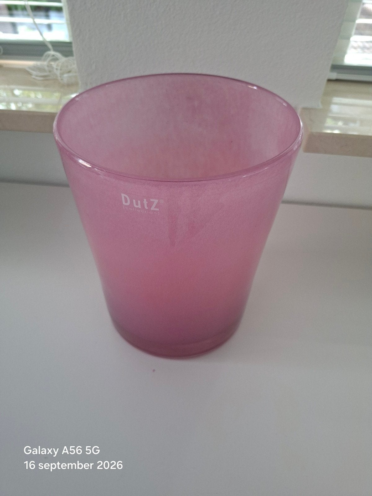 Roze DutZ glazen vaas - Zo goed als nieuw, Ophalen, Zo goed als nieuw, Roze, Glas