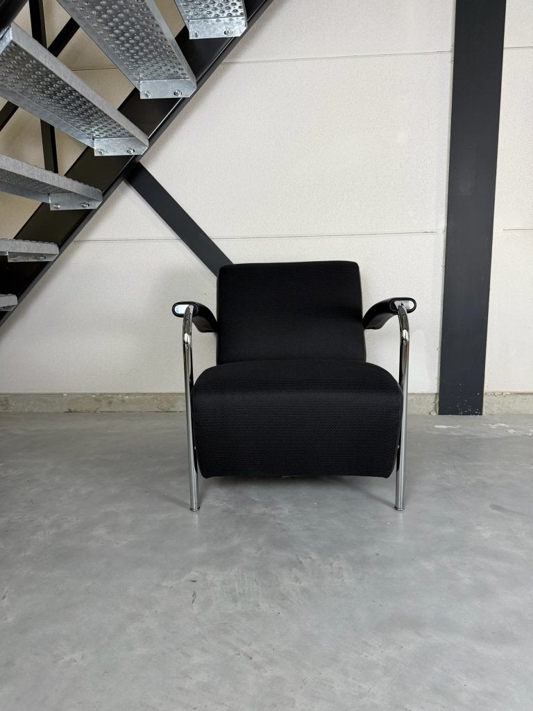 Leolux Scylla – Zwart – Nieuwstaat, Ophalen, Leer, 75 tot 100 cm, Zo goed als nieuw
