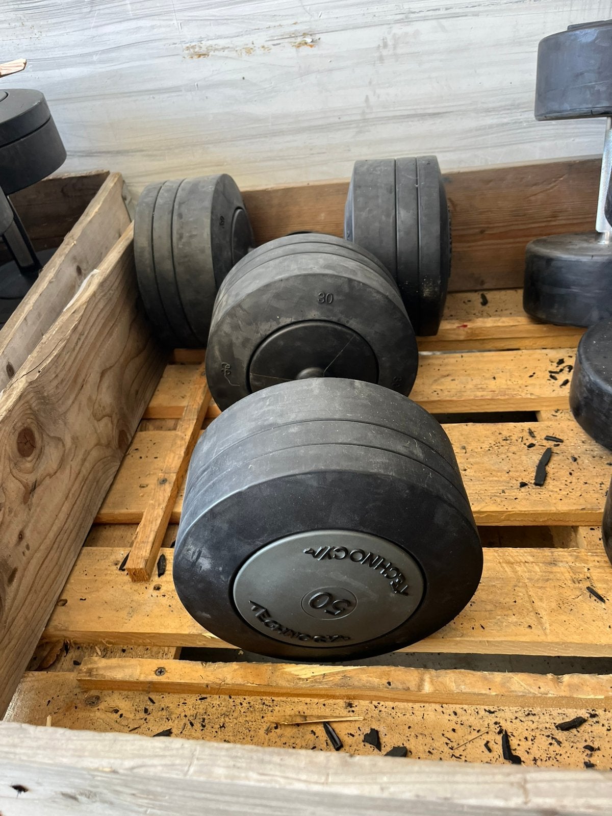 2 x 50 kg Technogym dumbbells dumbbell set gewichten, Ophalen, Dumbbell, Dumbbells, 2 x 50 kg