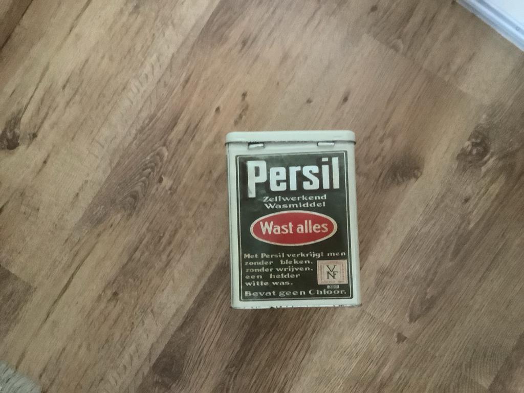 Vintage Persil blik - Zelfwerkend Wasmiddel - Oud verzamelob, Verzamelen, Blikken, Gebruikt, Overige, Overige merken, Ophalen of Verzenden