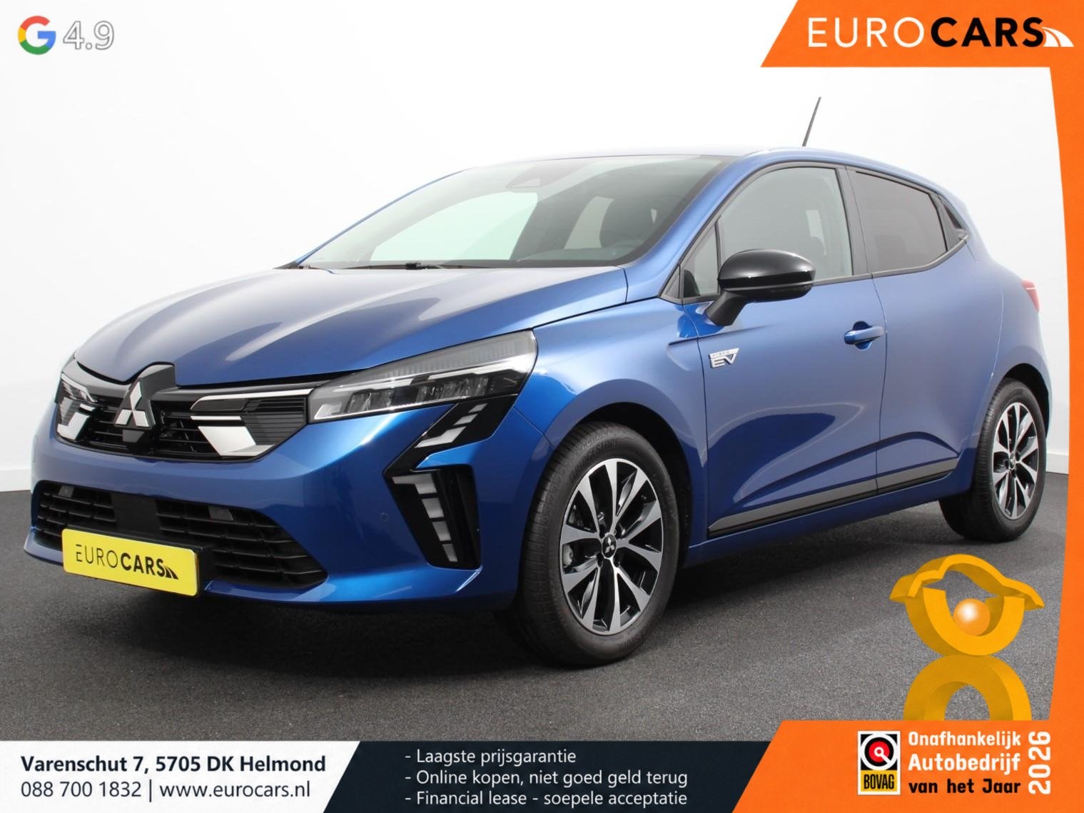 Mitsubishi Colt 1.6 HEV Automaat Intense DEMO ! Navigatie Ap, Auto's, Stof, Gebruikt, 4 cilinders, Blauw