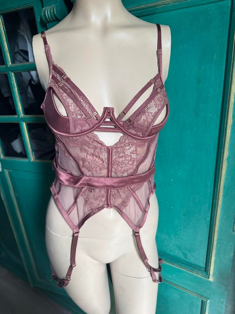 Hunkemöller Private Collection bustier dusty mauve 34B, Ophalen of Verzenden, Zo goed als nieuw