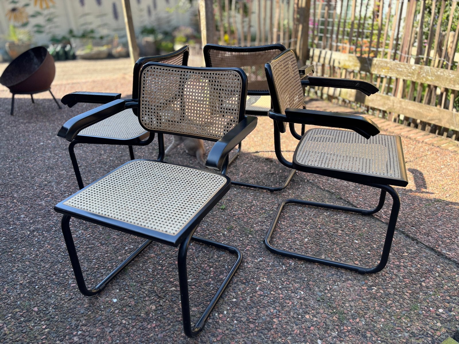 Set van 4 vintage Cesca buisframe stoelen, Ophalen