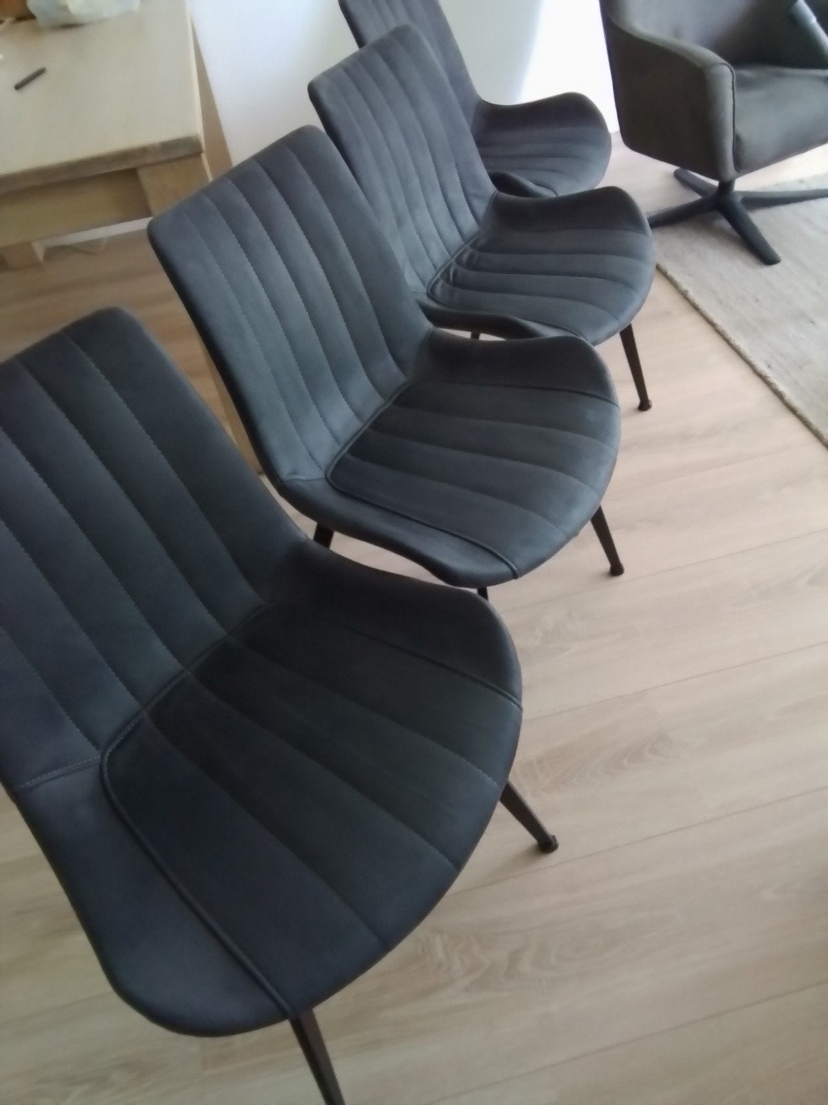 Eljas eetstoelen, Huis en Inrichting, Stoelen, Zo goed als nieuw, Grijs, Ophalen