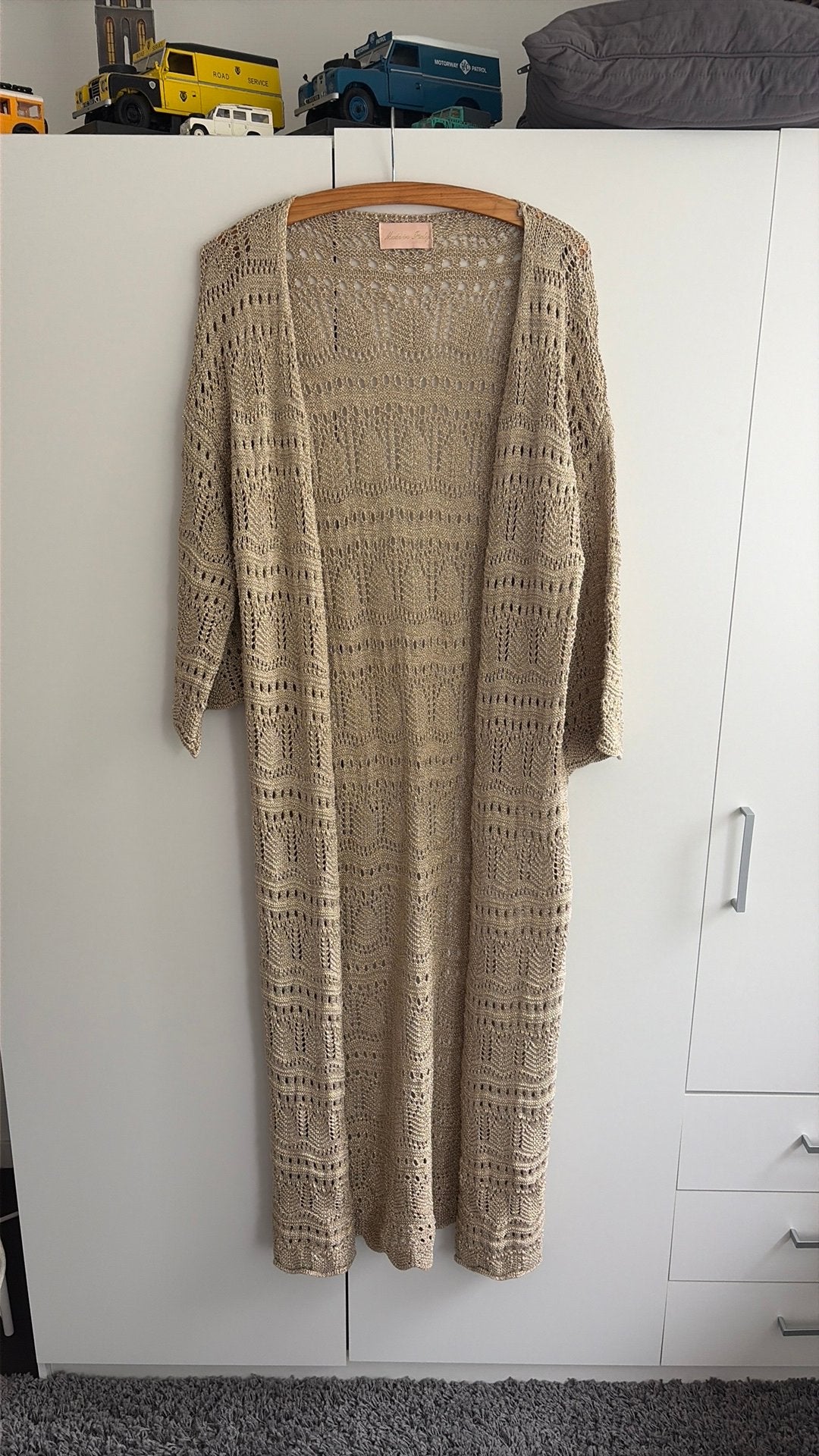 Goudkleurig gehaakt vest, Verzenden, Zo goed als nieuw, Maat 42/44 (L), Overige kleuren