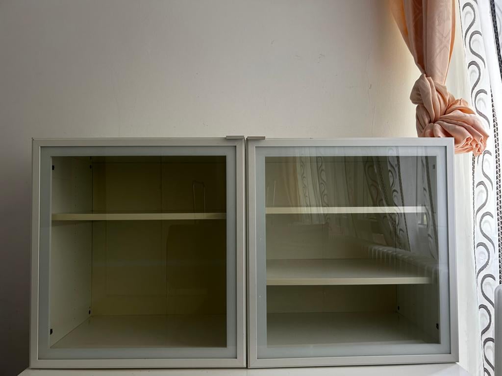Vitrinekast wit, Huis en Inrichting, Kasten | Vitrinekasten, Ophalen, Minder dan 50 cm, Met deur(en), 100 tot 150 cm