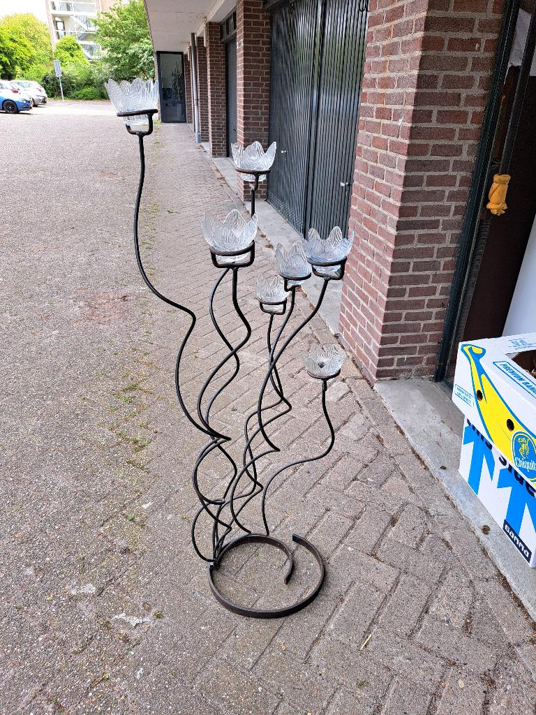 Kaarsenstandaard, Huis en Inrichting, Woonaccessoires | Kandelaars en Kaarsen, Ophalen, Gebruikt, Zwart, Kandelaar