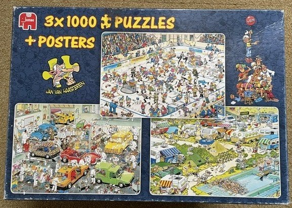 Jan van Haasteren Puzzel 3 in 1 ( Liefst Ruilen ), Ophalen, 500 t/m 1500 stukjes, Gebruikt, Legpuzzel