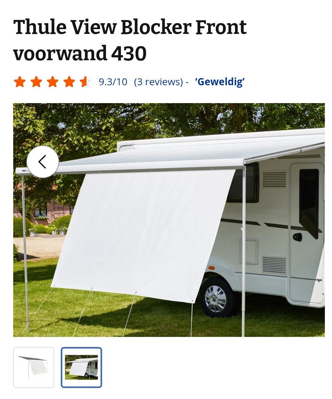 Thule View Blocker Front 430 (voor zon en regen), Ophalen, Gebruikt