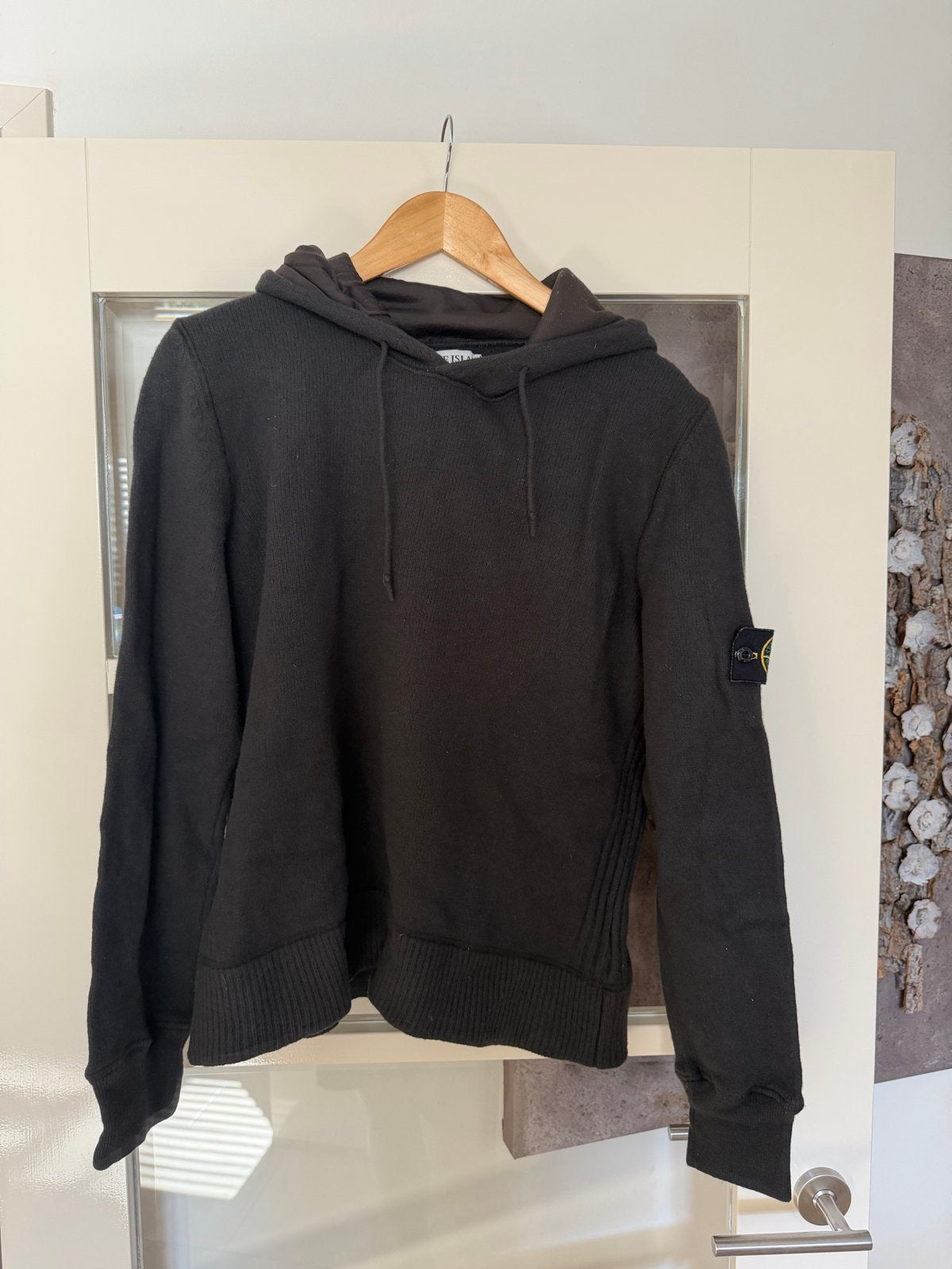 Stone Island Hoodie Zwart Maat M wol, Ophalen of Verzenden, Gedragen, Maat 48/50 (M), Zwart