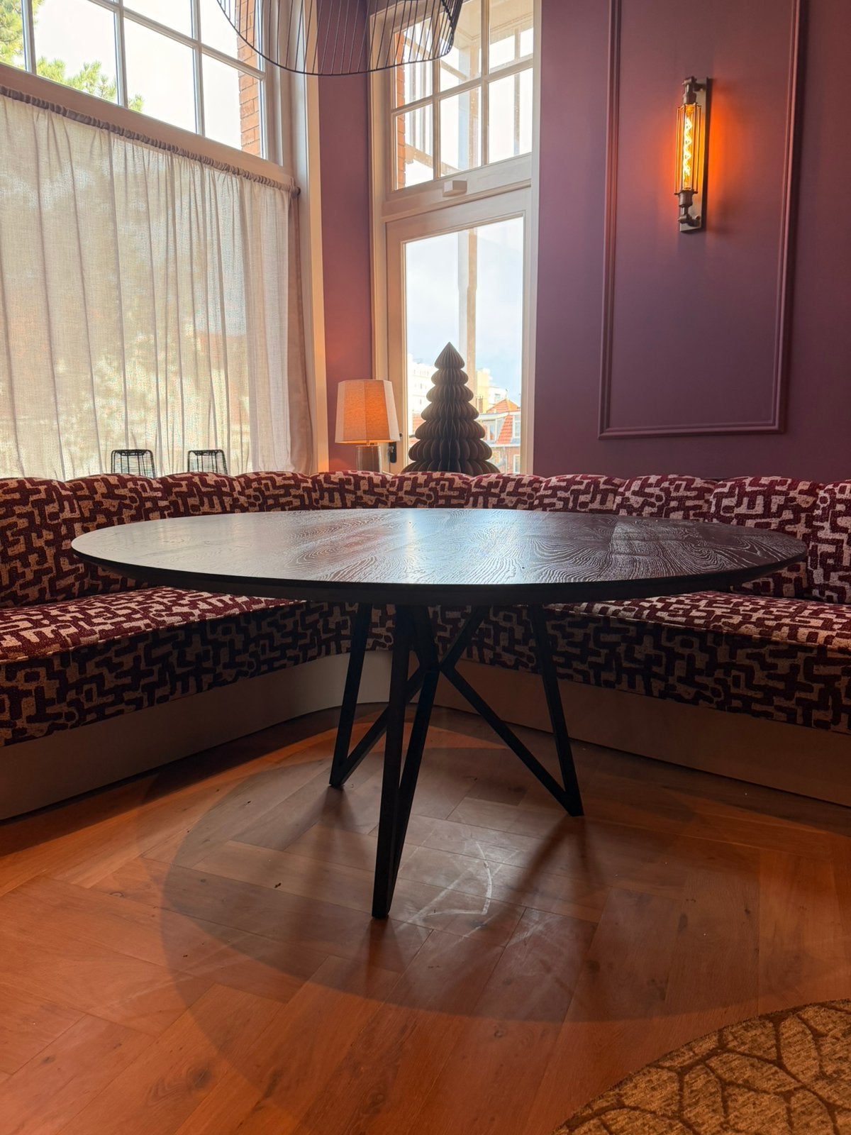 Table du Sud ronde eiken eettafel Ø160 – Deep Black, Ophalen, Zo goed als nieuw, Rond