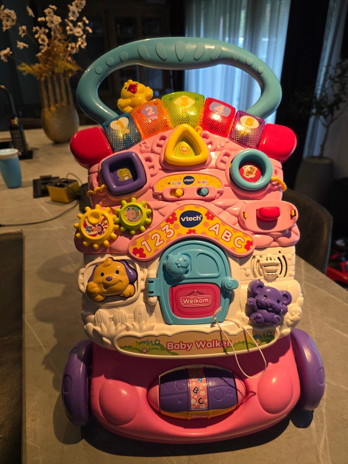 VTech Baby Walker Roze - Interactieve Loopwagen, Ophalen of Verzenden, Gebruikt, Overige typen, Met licht