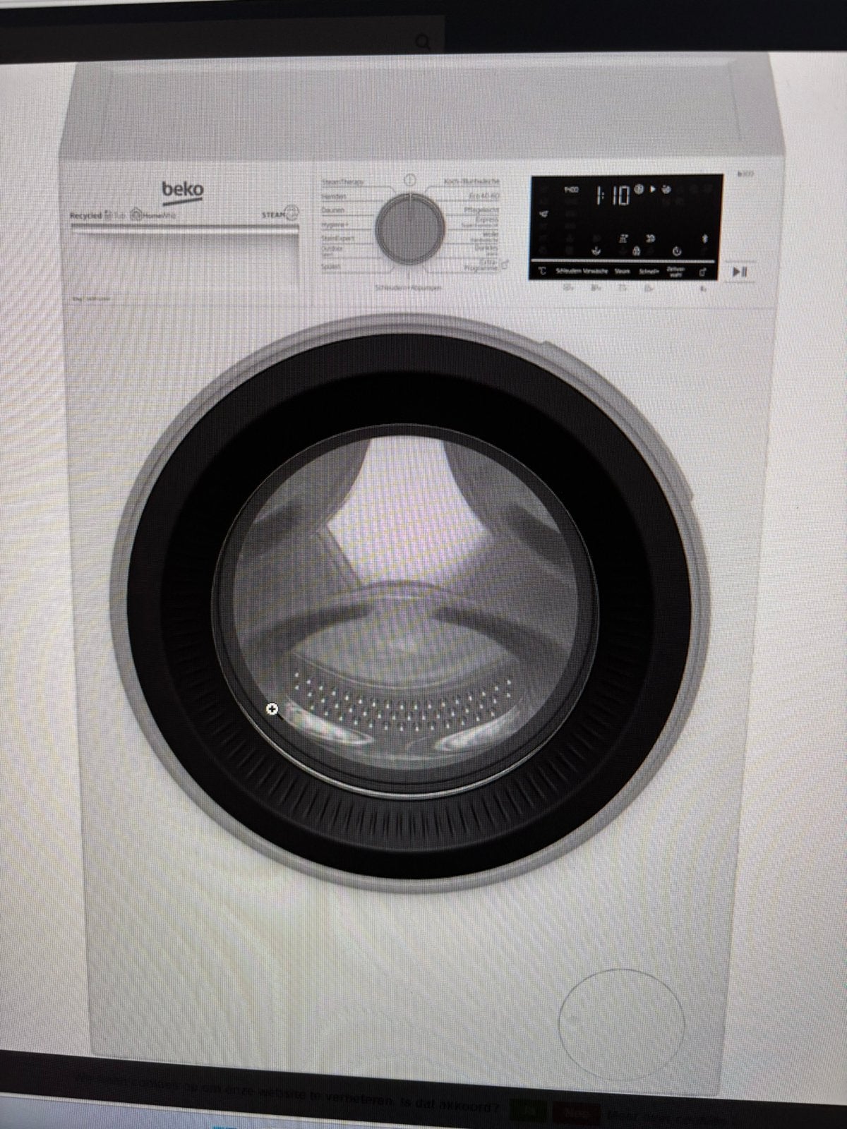 Keurige Beko wasmachine, ondiep, 8 kilo, Witgoed en Apparatuur, Ophalen, Zo goed als nieuw, 1200 tot 1600 toeren, Minder dan 85 cm