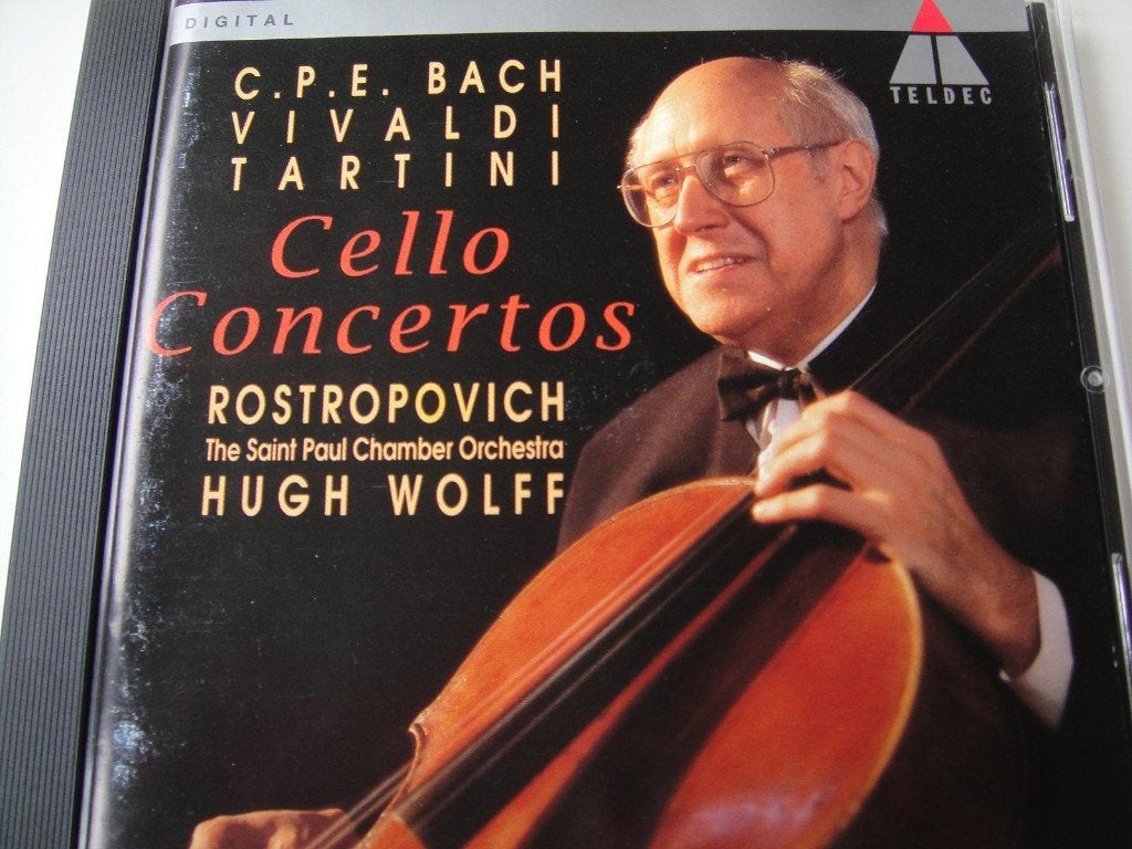 BACH / VIVALDI / TARTINI Cello concertos CD ROSTROPOVICH, Ophalen of Verzenden, Barok, Zo goed als nieuw, Kamermuziek