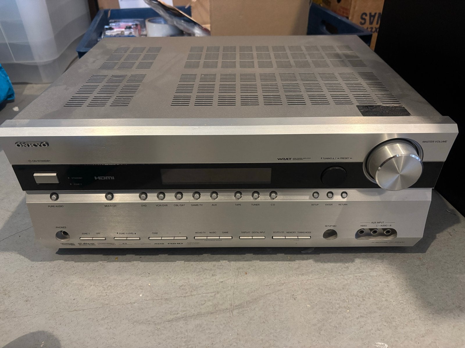 Onkyo TX-SR606 AV Receiver - Zilver, Ophalen, Gebruikt, Handelshuis van zijl, 60 tot 120 watt