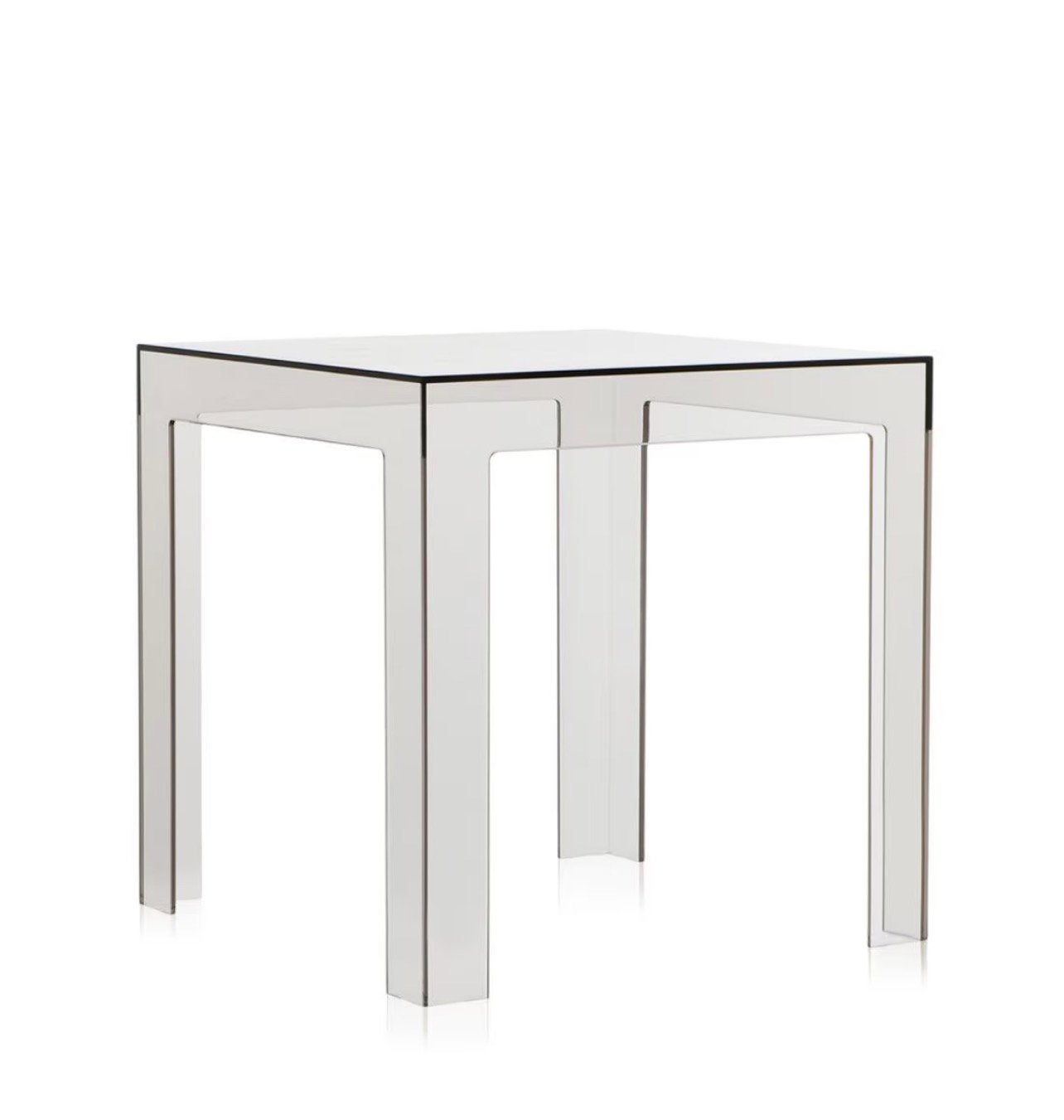Kartell Jolly bijzettafels – Crystal & Fumé, Huis en Inrichting, Minder dan 45 cm, Gebruikt, Vierkant, Ophalen of Verzenden