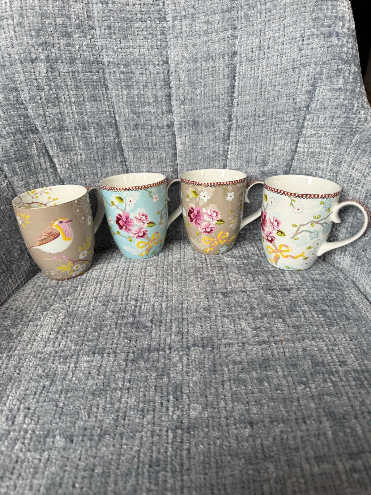 Pip Studio mokken met bloemen en vogel, Ophalen, Steen/keramiek, Meerkleurig, Overige merken