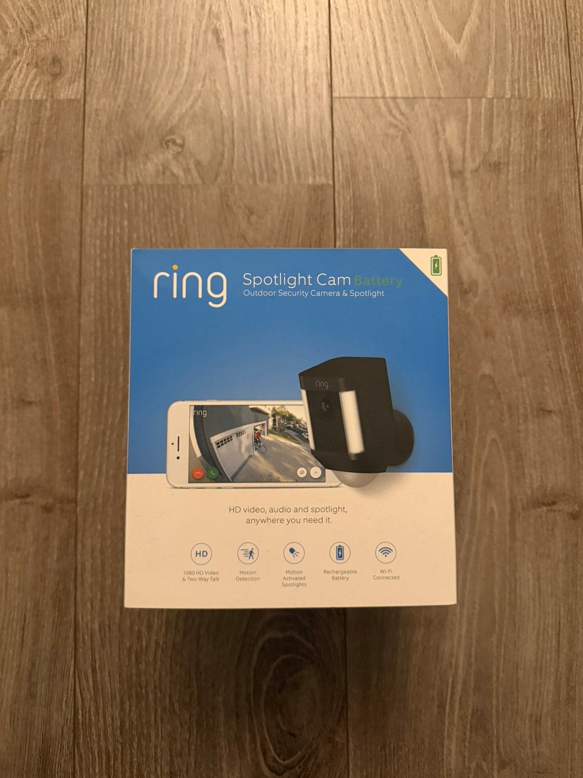 Ring Spotlight Cam Battery | Draadloze buitencamera 1080p HD, Ring, Nieuw, Ophalen of Verzenden, Ring