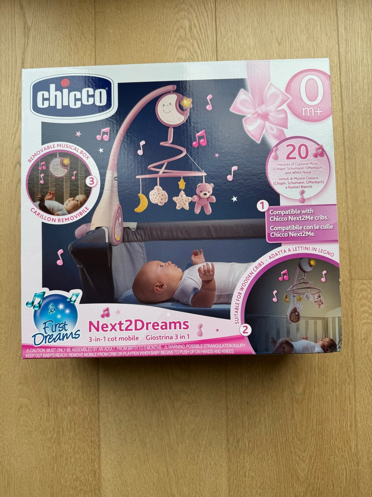 Chicco Next2Dreams 3-in-1 Mobiel met Muziek en Licht, Kinderen en Baby's, Ophalen of Verzenden, Zo goed als nieuw, Mobiel, Met licht