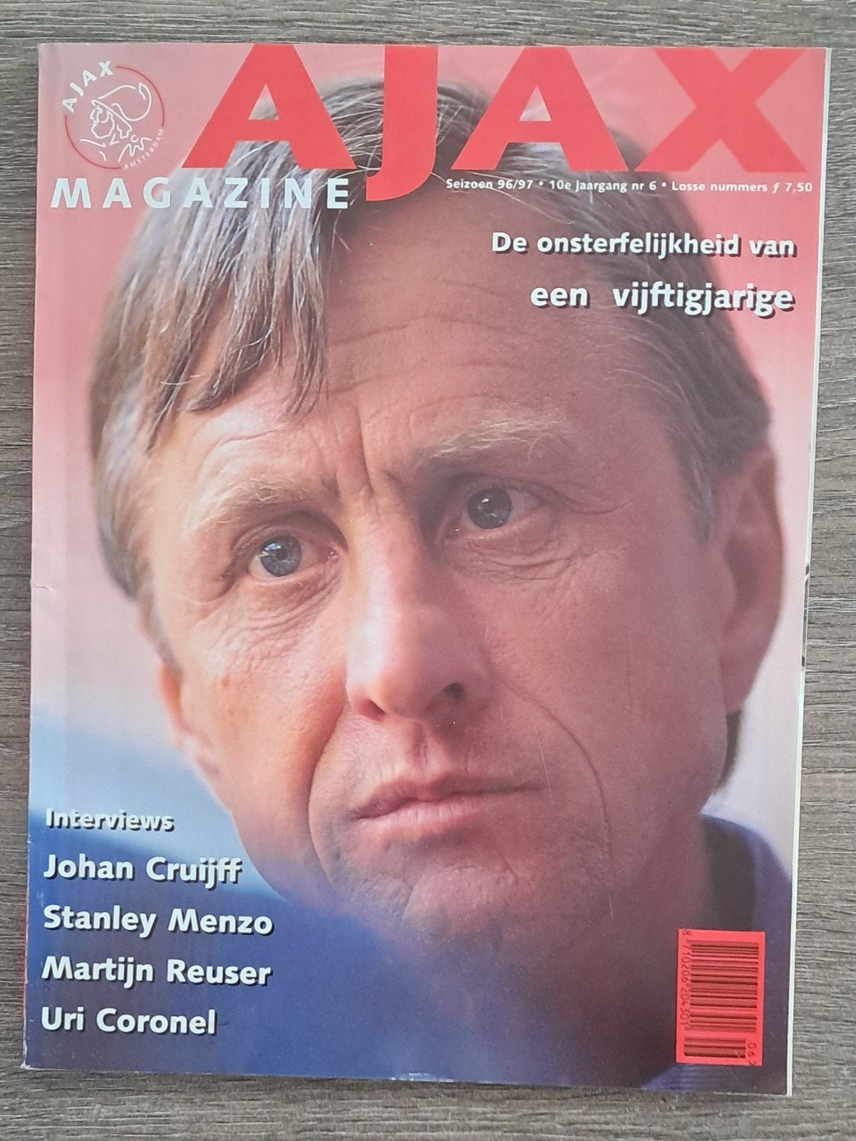 Ajax Magazine 96/97 - Johan Cruijff 50 jaar, Verzamelen, Sportartikelen en Voetbal, Ophalen of Verzenden, Zo goed als nieuw, Ajax