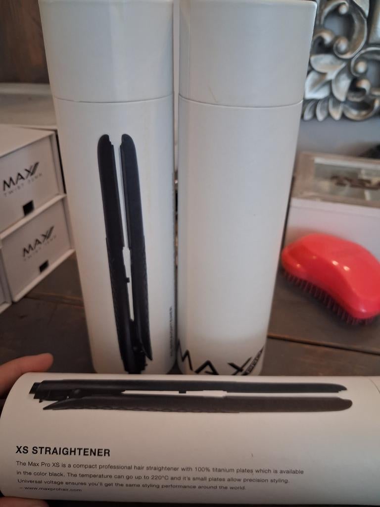 3 gloednieuwe MaxPro mini stijltangen XS Straightener, Ophalen of Verzenden, Nieuw, Haarverzorging