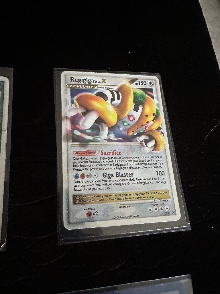 Pokemon kaart regigigas lv x, Ophalen of Verzenden, Zo goed als nieuw, Losse kaart, Foil