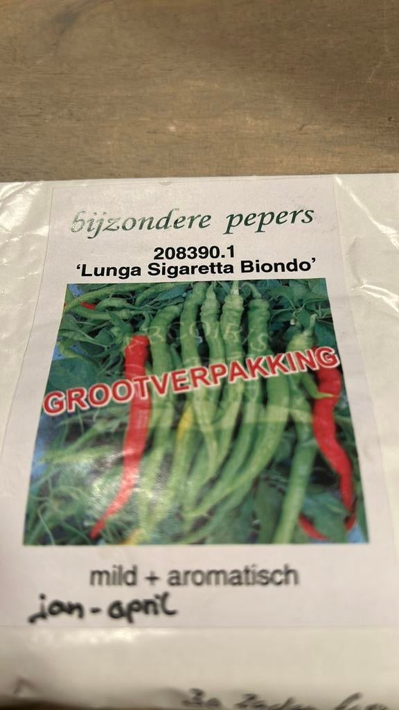 Peper zaden lunga sigaretta biondo, Ophalen of Verzenden, Volle zon