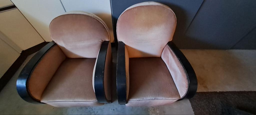 Originele Art Deco fauteuils. Dames- en herenmodel, Antiek en Kunst, Antiek | Meubels | Stoelen en Banken, Ophalen of Verzenden
