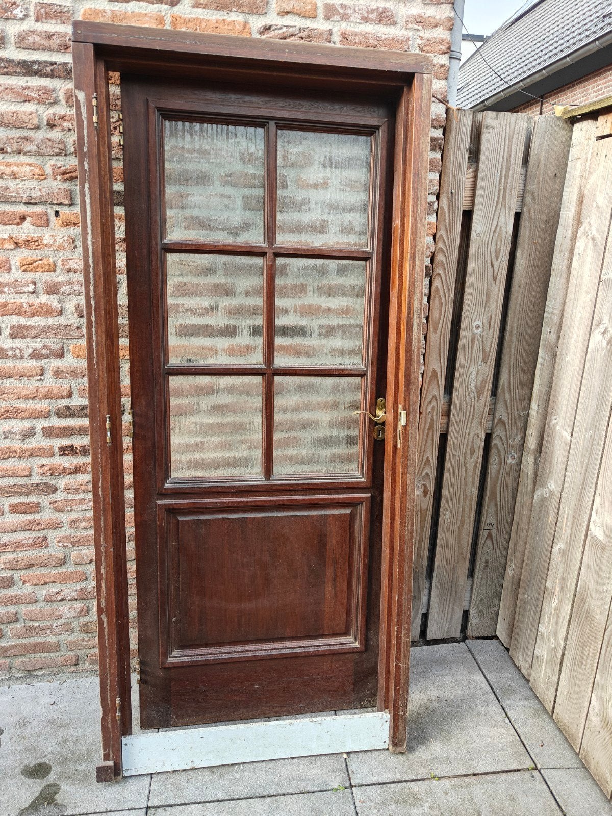 Hardhouten binnendeur met kozijn, Doe-het-zelf en Verbouw, Deuren en Horren, Ophalen, Binnendeur, 200 tot 215 cm