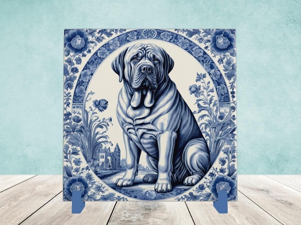 Mastino Delfts Blauwe tegel incl houder, Ophalen of Verzenden, Nieuw
