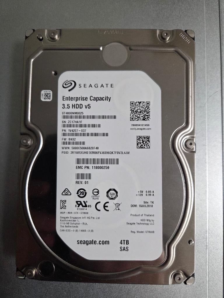Seagate 4TB SAS HDD's, Computers en Software, Harde schijven, Intern, Gebruikt, SAS, -