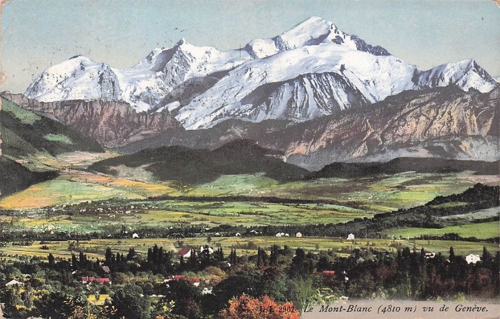 702-293-037 Mont-Blanc (4810 M) Vu De Geneve., Verzenden, Voor 1920, Overig Europa
