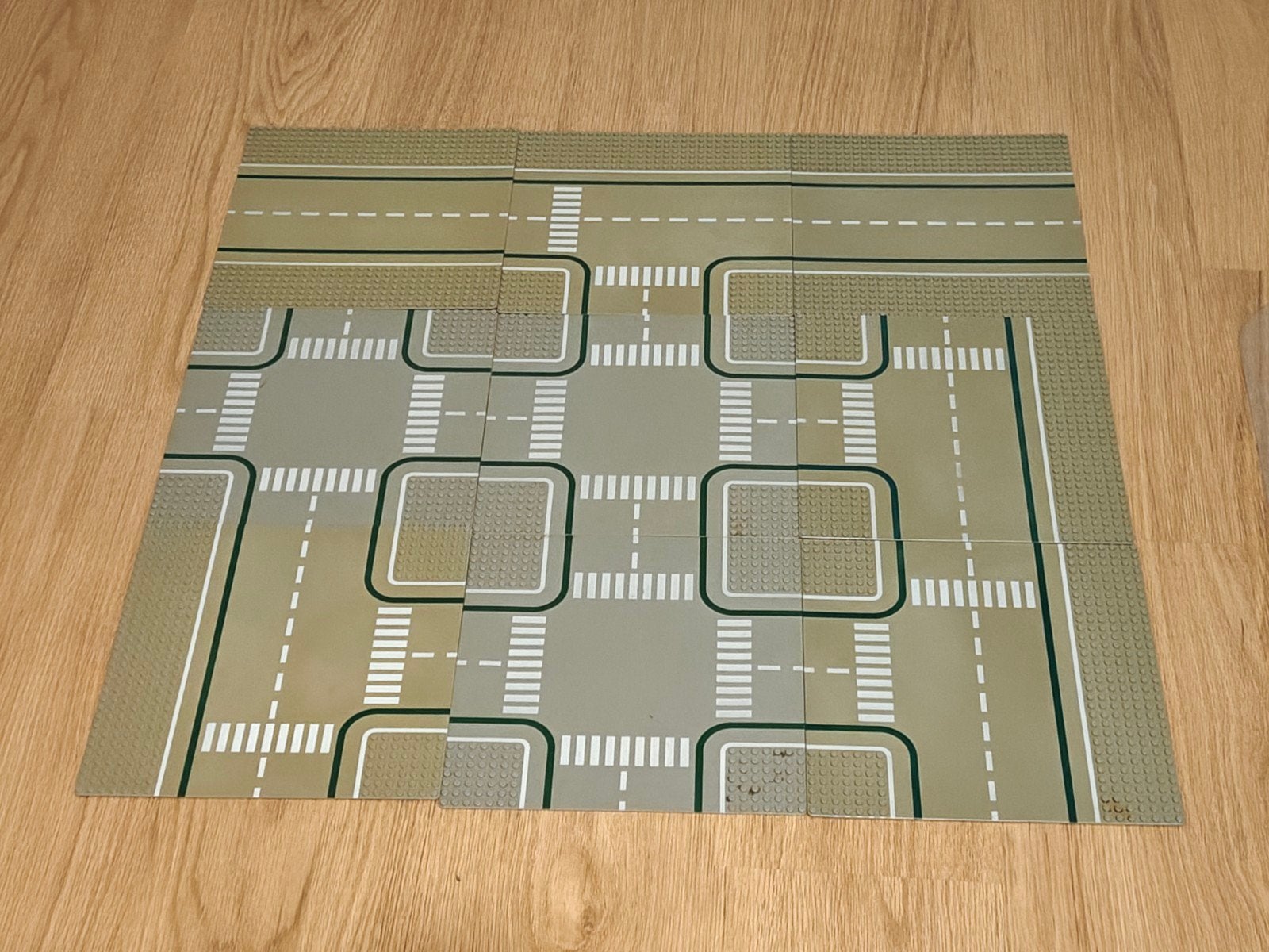 Negen Lego grondplaten met fietspad., Lego, Ophalen of Verzenden, Grondplaat, City