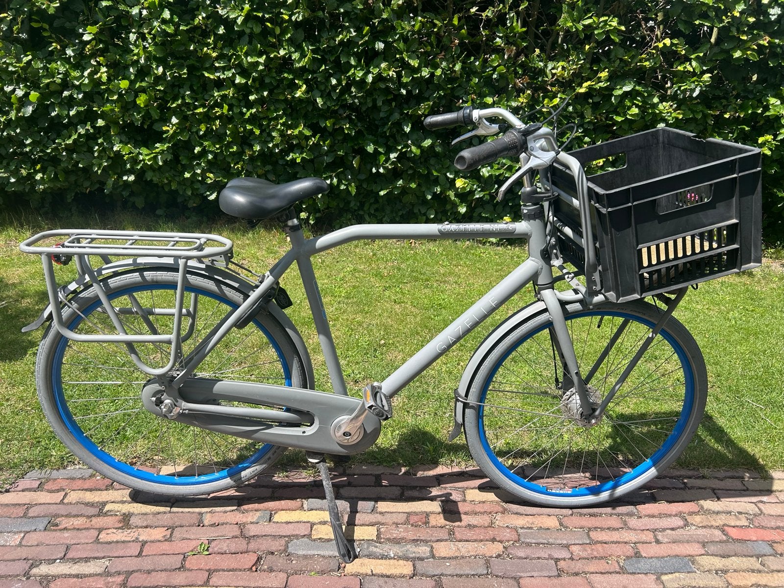 Gazelle HeavyDuty NL Transportfiets - Grijsblauwe velgen, Gebruikt, Versnellingen, Ophalen of Verzenden, 57 tot 61 cm