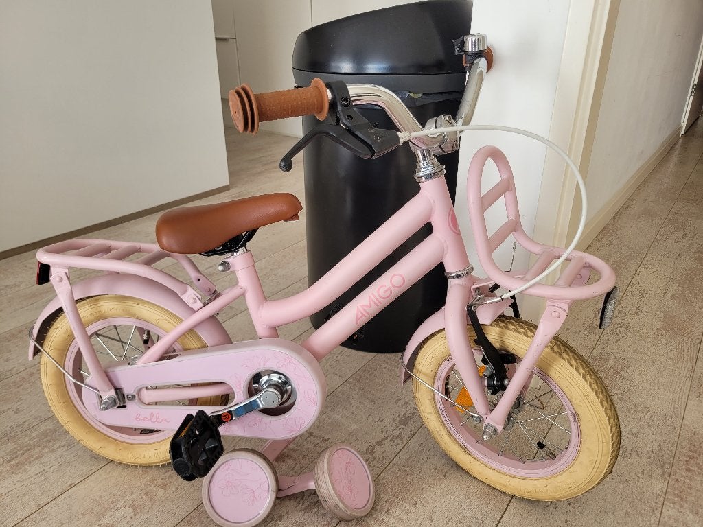 Kinderfiets Amigo Bella, Ophalen, Zijwieltjes, Gebruikt, Minder dan 16 inch
