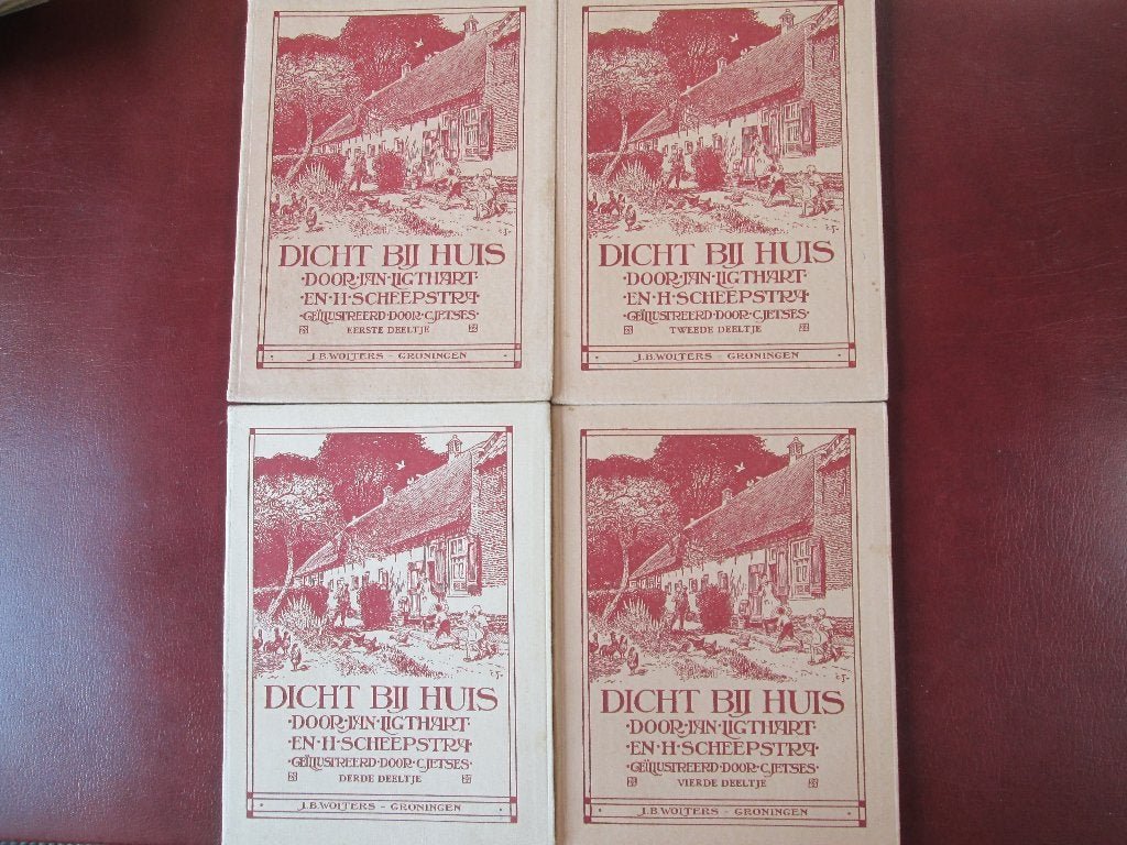 Dicht bij Huis, 4 deeltjes,door J. Ligthart en H. Scheeostra, Boeken, Schoolboeken, Zo goed als nieuw, Nederlands, Overige niveaus