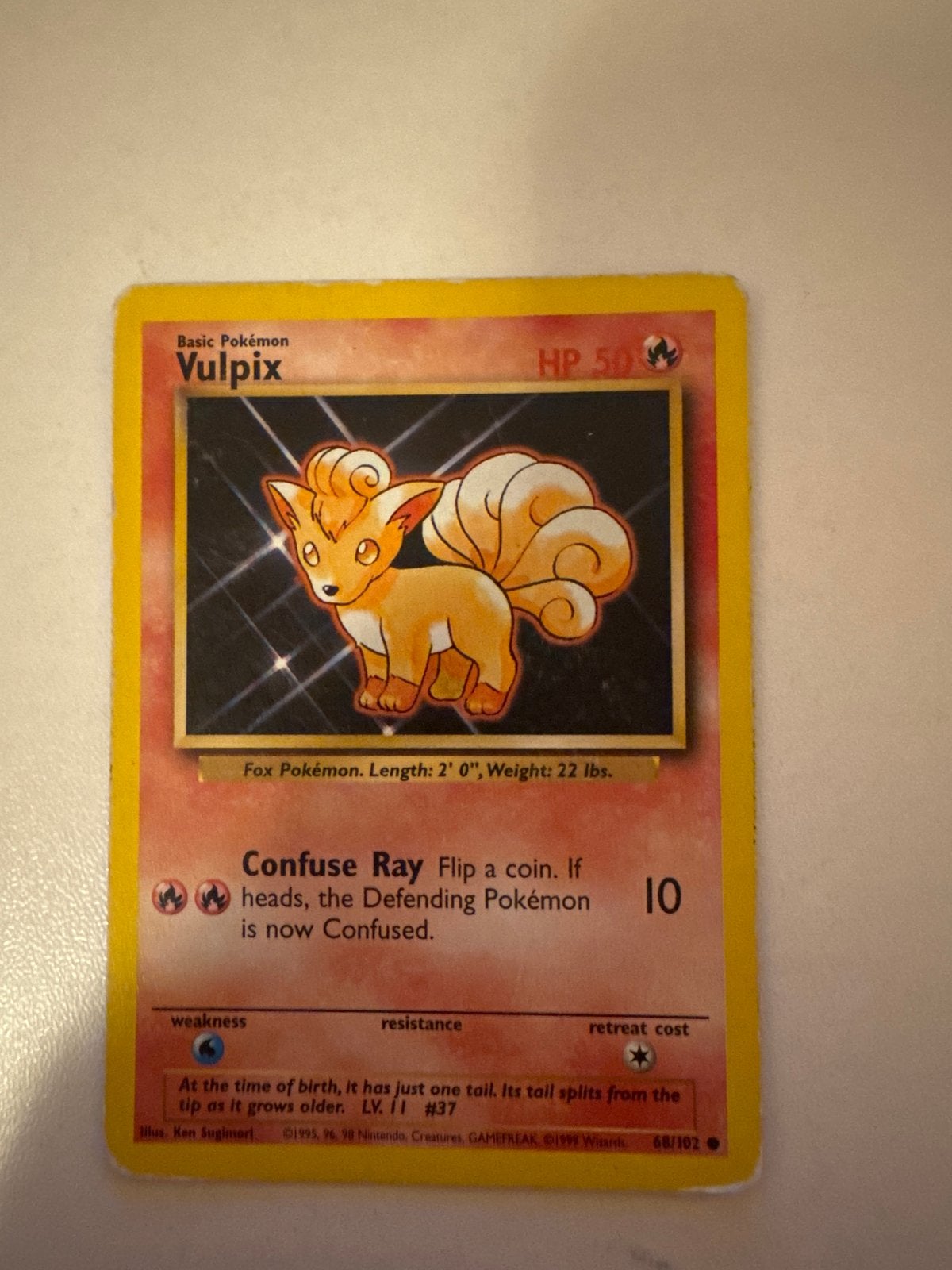 Pokémon Kaart Vulpix - Base Set (68/102), Ophalen of Verzenden, Gebruikt, Losse kaart