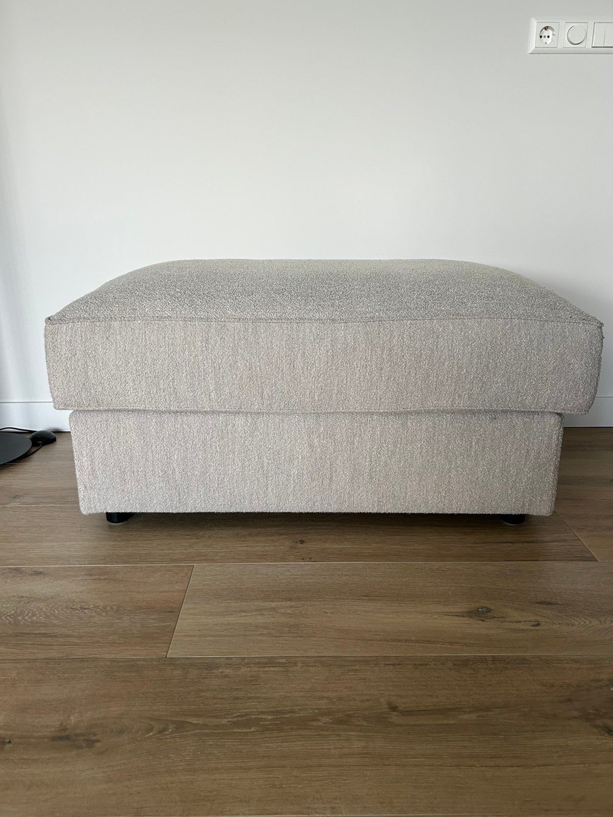 Hocker taupe 100 cm x 65 cm, Ophalen, Zo goed als nieuw, Rechthoekig