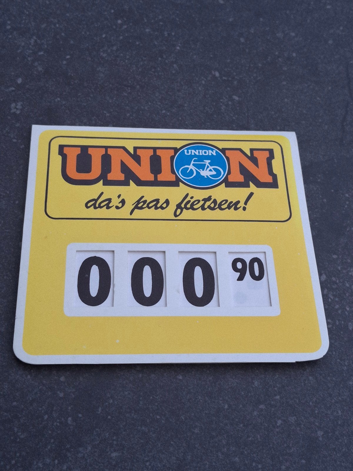 Union fietsen prijskaartje / reclame, Ophalen of Verzenden, Gebruikt, Reclamebord