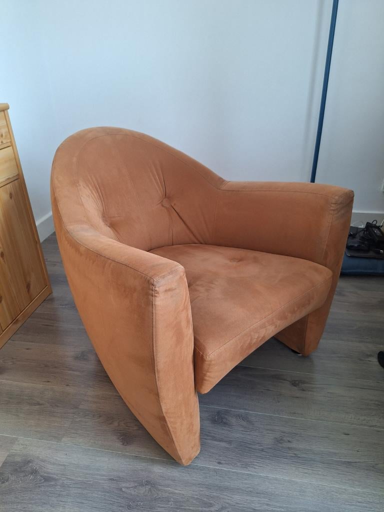 Leolux Carabita fauteuil suède - Zeer comfortabel, Ophalen, Gebruikt, Modern, Comfort, 75 tot 100 cm