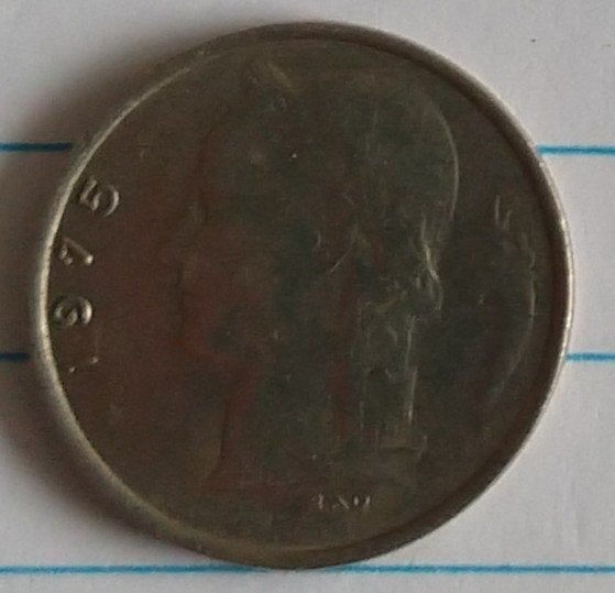 belgische 1 franc 1975 munt, volgnr 33.0, Ophalen of Verzenden, Losse munt