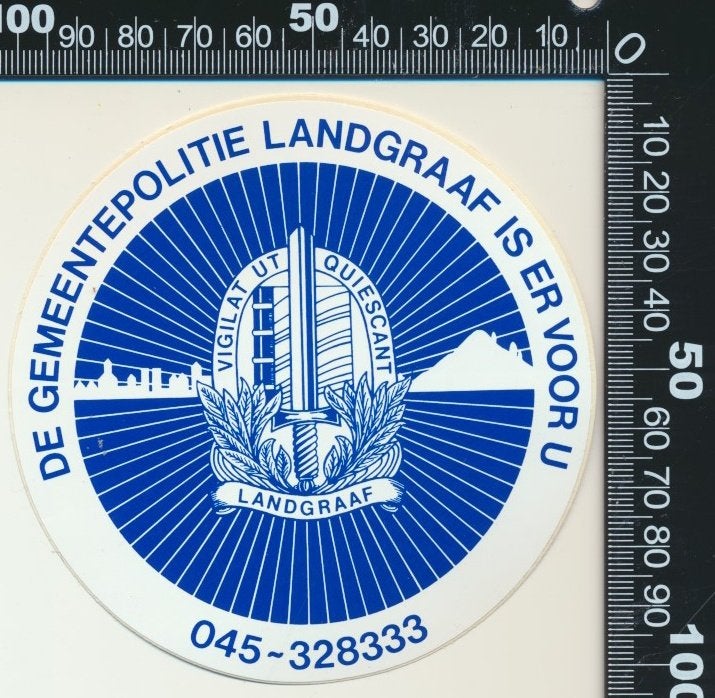 Sticker: Politie - Gemeentepolitie Landgraaf, Ophalen of Verzenden, Zo goed als nieuw, Bedrijf of Vereniging