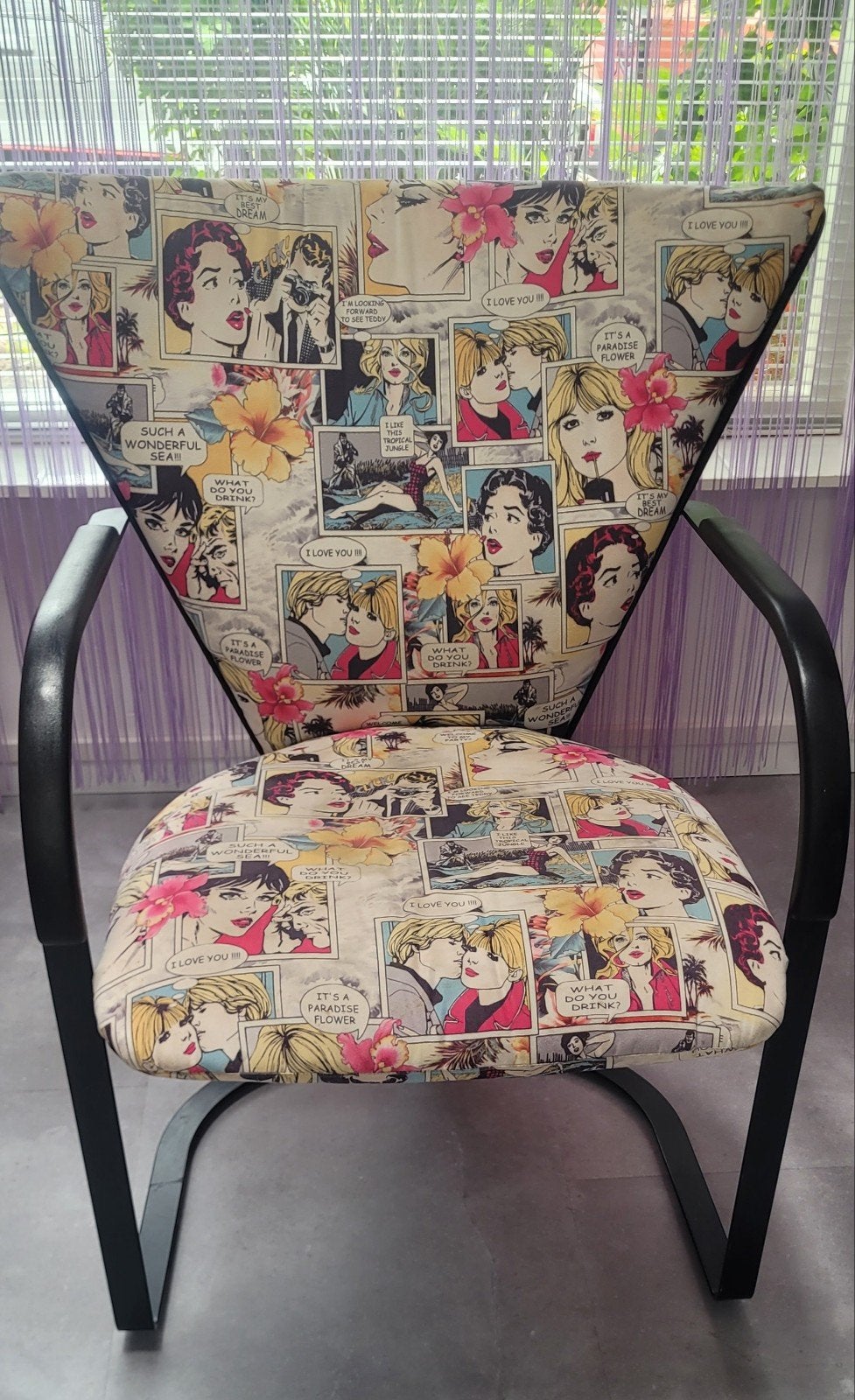 Hippe fauitteul met kussen, Huis en Inrichting, Fauteuils, Ophalen of Verzenden, 50 tot 75 cm