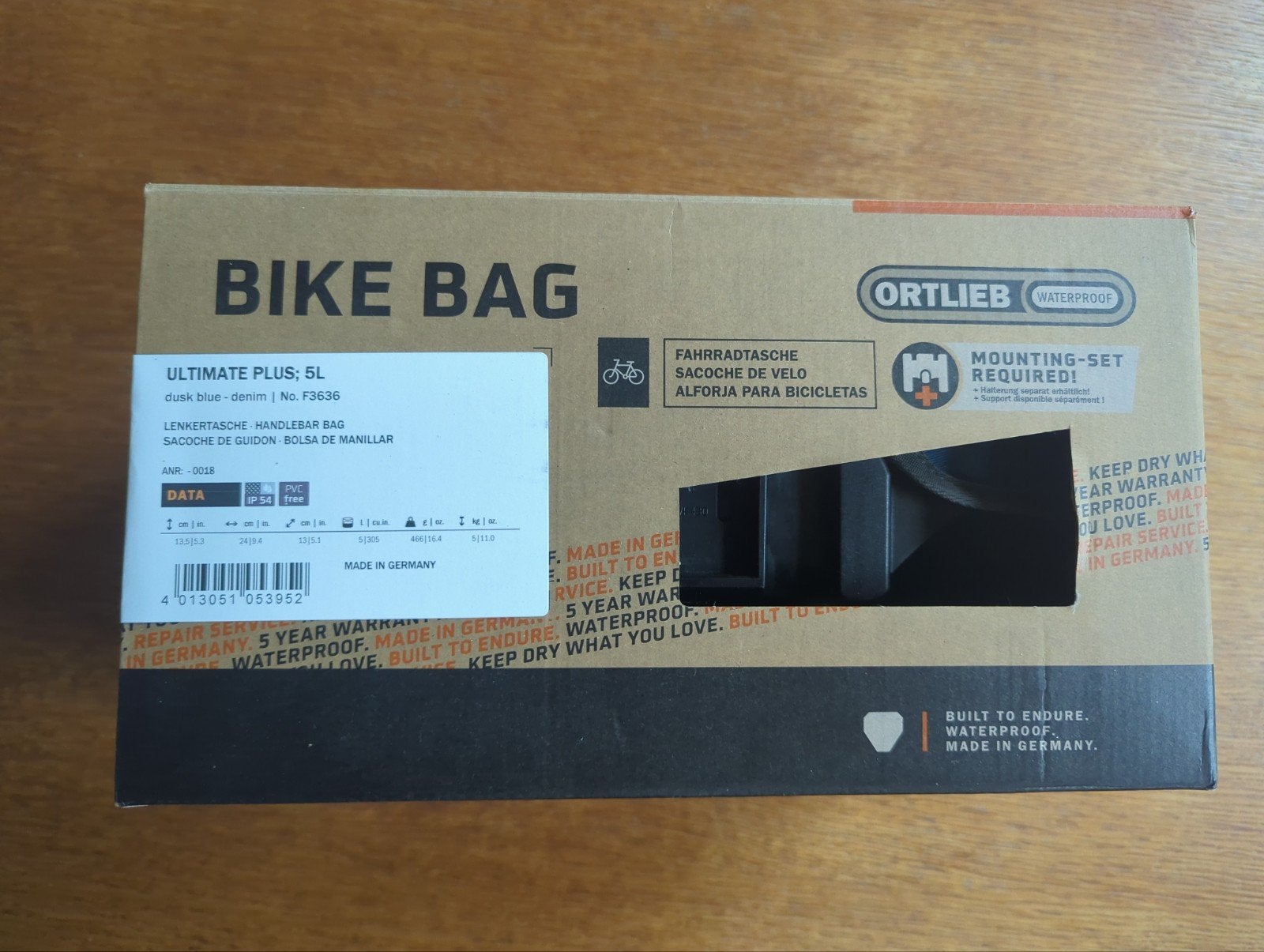 Ortlieb Ultimate Plus 5L Stuurtas blauw - Nieuwstaat, Fietsen en Brommers, Ophalen of Verzenden, Zo goed als nieuw, Ortlieb