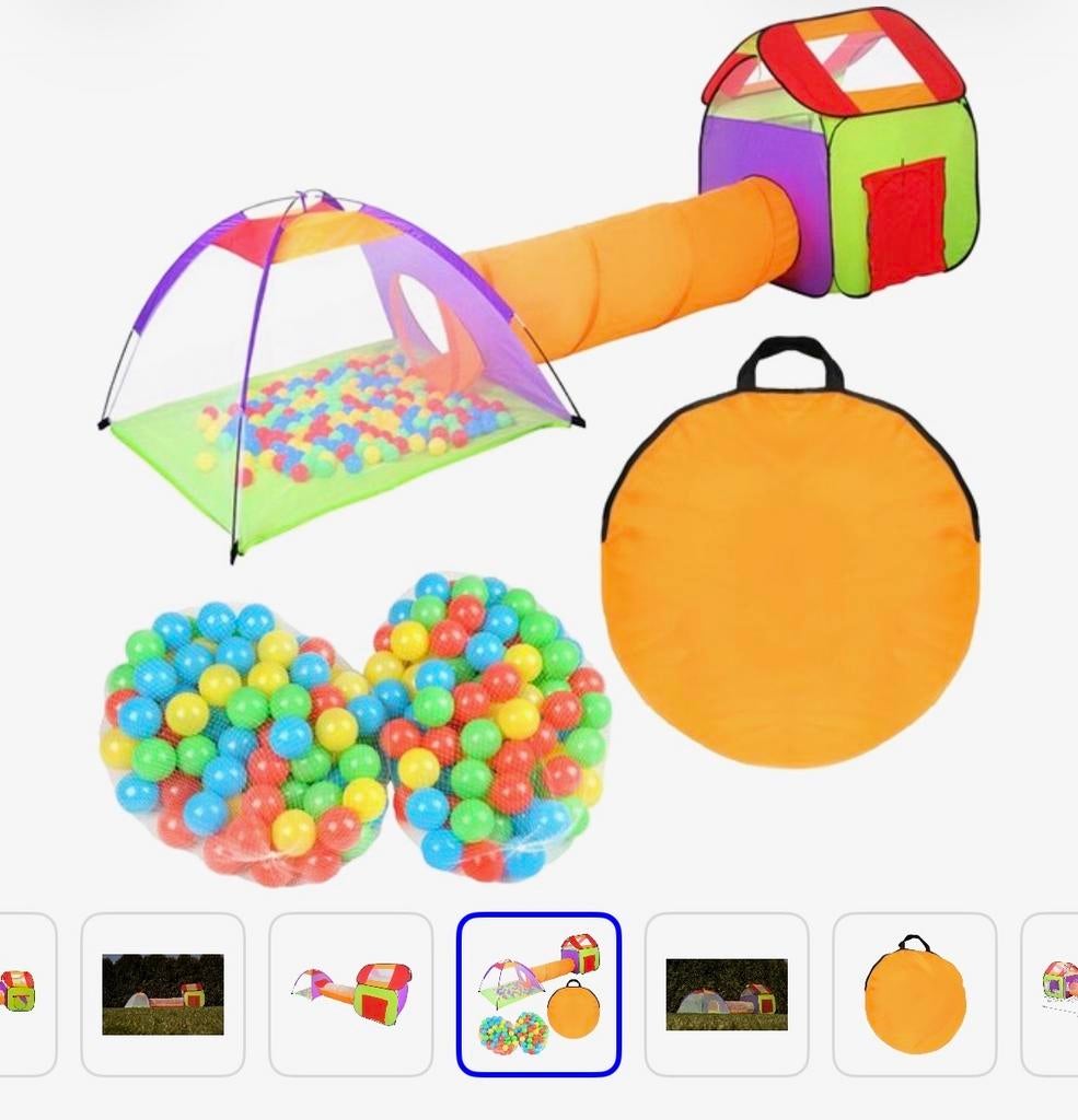 Kindertent met tunnel en ballenbak - Zo goed als nieuw, Ophalen of Verzenden, Zo goed als nieuw, Overige materialen