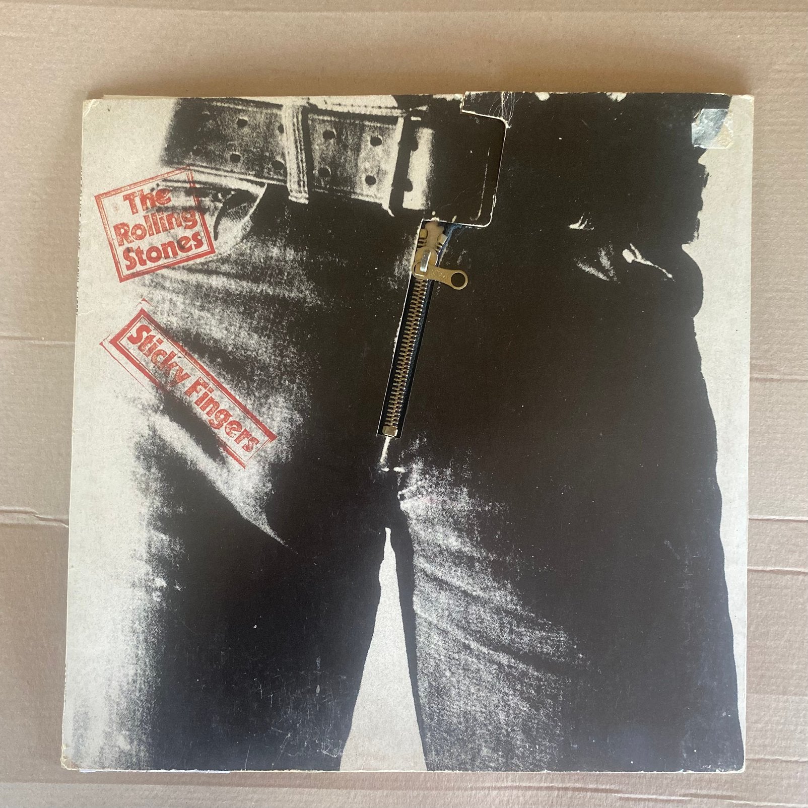 Lp - rolling stones - sticky fingers (1973), Ophalen of Verzenden, Gebruikt, 12 inch, Poprock