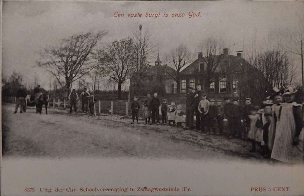 Chr. Schoolvereniging Zwaagwesteinde (Friesland) ca. 1910, Verzenden, Voor 1920, Ongelopen, Friesland